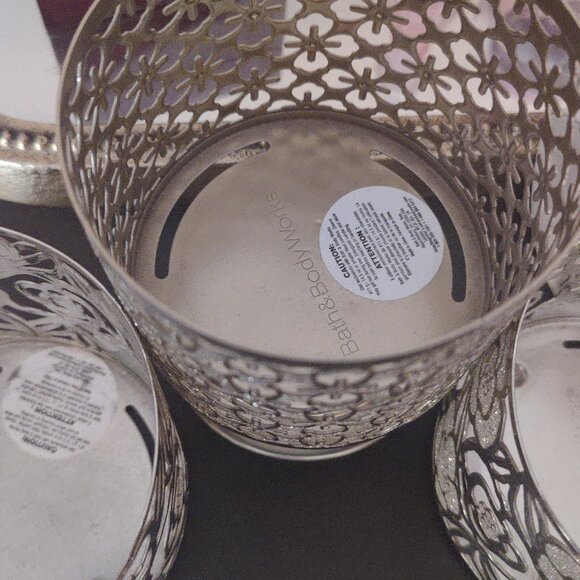 Set of Three Bath and Body Works Three Wick Candle Holders - Picture 2 of 6